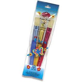 BK617 Big Kids Chubby Flat R/Y/B Brush Set