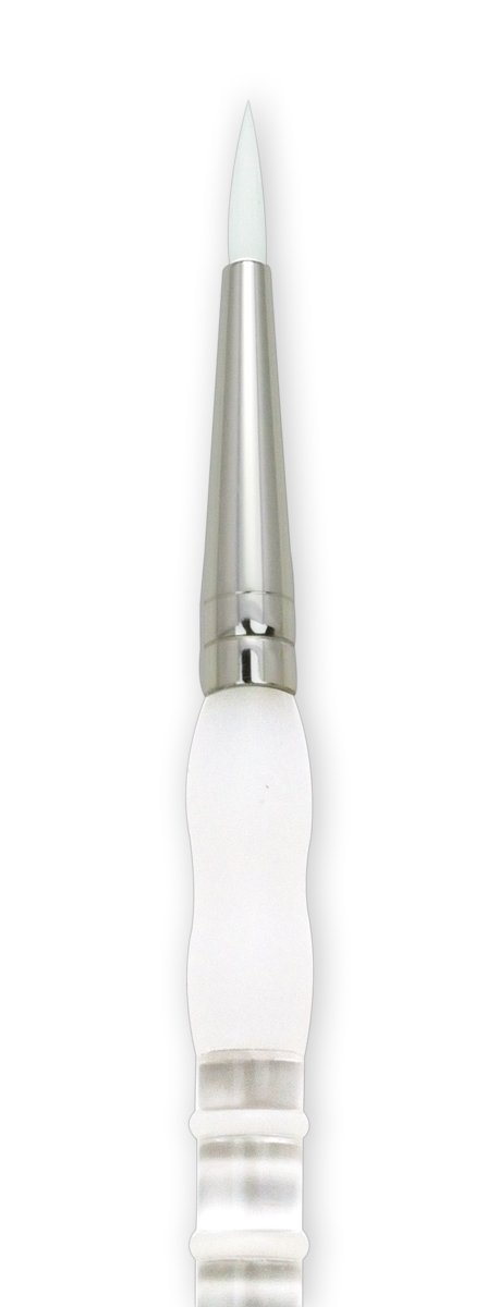 Brosse Peinture Taklon Blanche Manche Long - Taille 6, Ronde, Neuf Pour Artistes