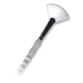 SG4530-4 Soft Grip White Taklon Long Handle Fan Brush Size 4